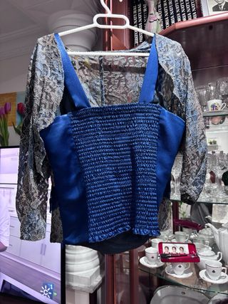 Conjunto de falda y top azul