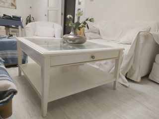 Mesa de centro IKEA LIATORP blanca/cristal