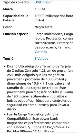 KUULAA Power Bank 10000mAh Magnética