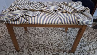 Mesa camilla de madera con tela