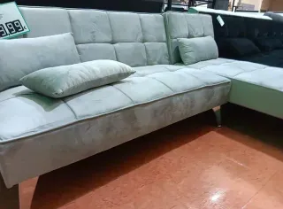 Sofá Cama Chaise Longue Gris
