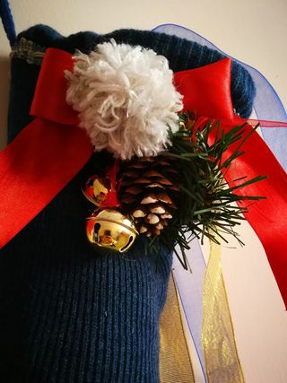 Calza fatta a mano in lana halloween natale