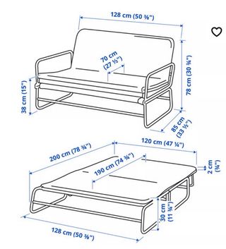 Sofá Cama Ikea Hammarn Negro