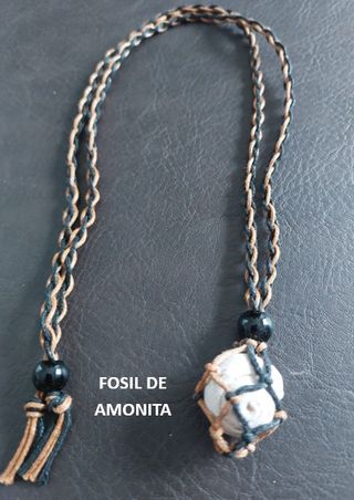 Collar Fósil Auténtico Amonita Arte Prehistórico