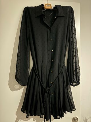 Vestido Zara plumeti vuelo negro