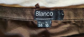 Falda marrón con flecos marca blanco talla 38