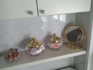 Set de tocador baño dorado