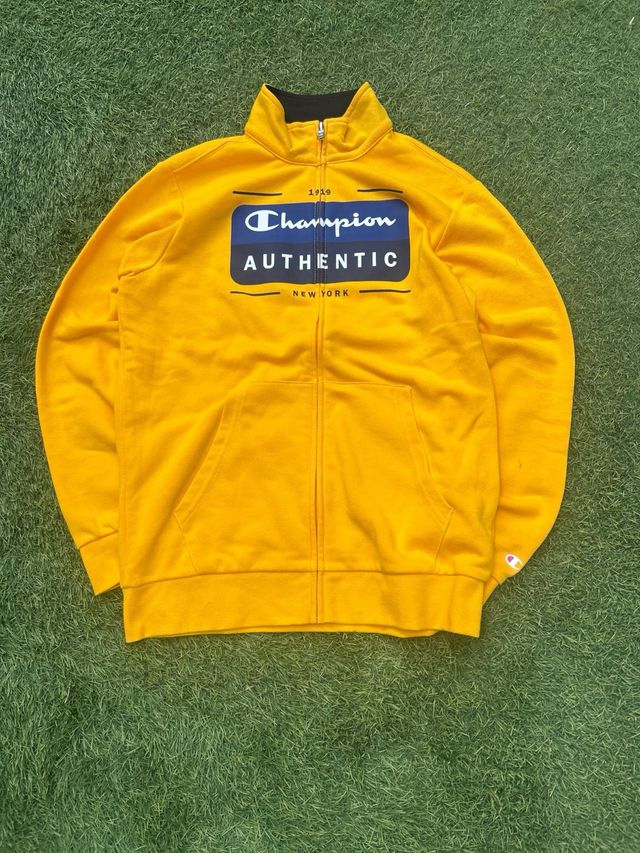 Felpa Champion Gialla Zip Authentic New York