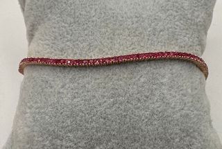 Pulsera de oro rosa de 18 kt con rubies