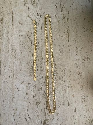 conjunto cadena y pulsera oro macizo 18k
