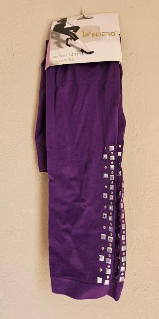 Leggings Indero Morados con Pedrería Talla L/XL