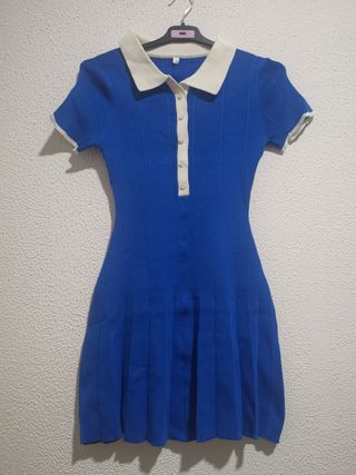 Vestido azul y blanco talla S