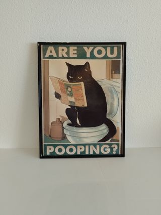 Lienzo Gato Are you Pooping? 30x42
