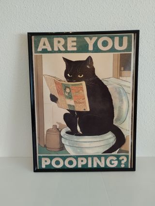 Lienzo Gato Are you Pooping? 30x42