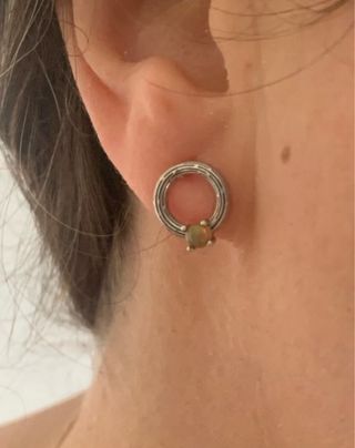 Pendientes Plata Ley Opalos Negros