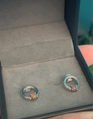 Pendientes Plata Ley Opalos Negros