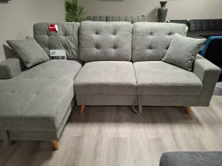 Sofá Cama Chaise Longue Gris con arcon