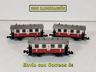 Escala N - 3 coches de viajeros de tren alpino