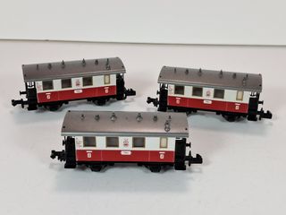Escala N - 3 coches de viajeros de tren alpino