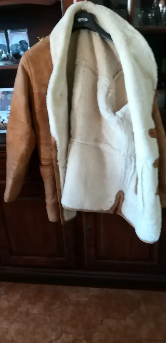 Giacca montone beige e marrone