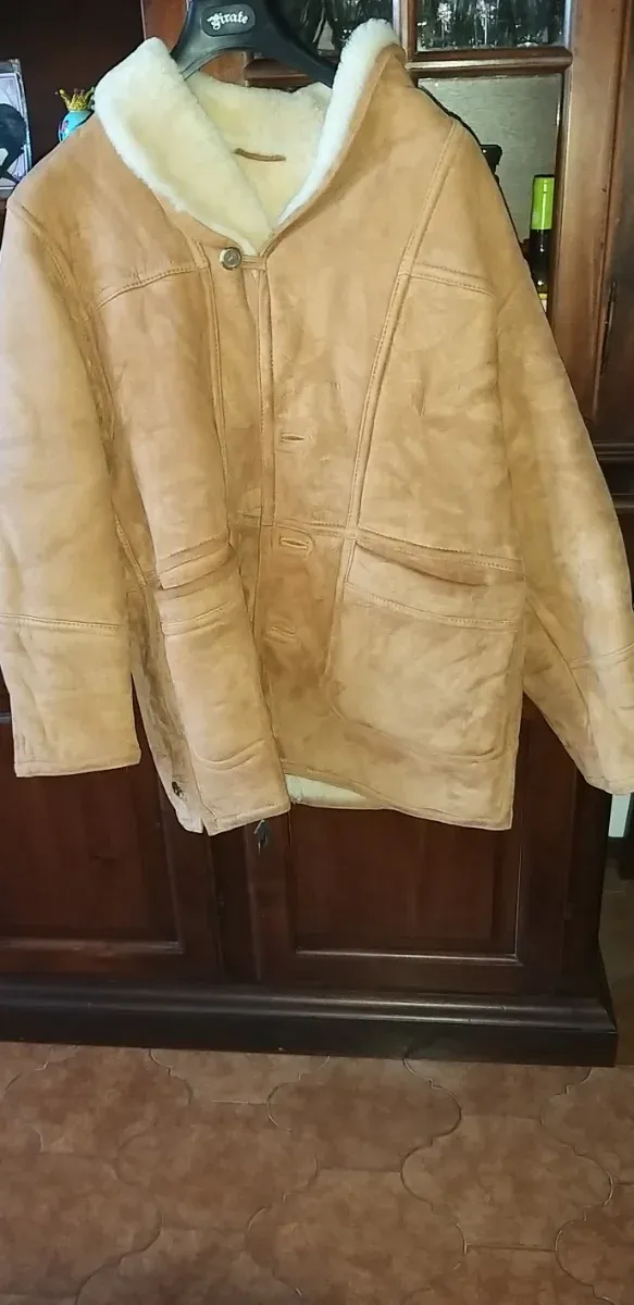 Giacca montone beige e marrone