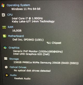 Dell 5400 i7 -16gb- nvme 256gb-win11 +Office