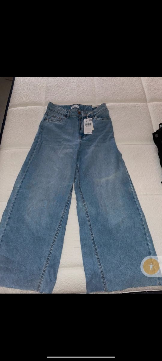 Vaqueros Mango Anchos Azul