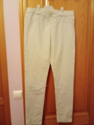 Pantalón largo mujer gris claro