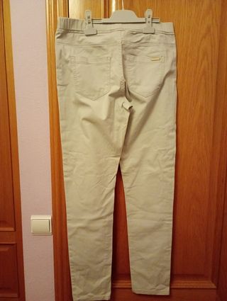 Pantalón largo mujer gris claro