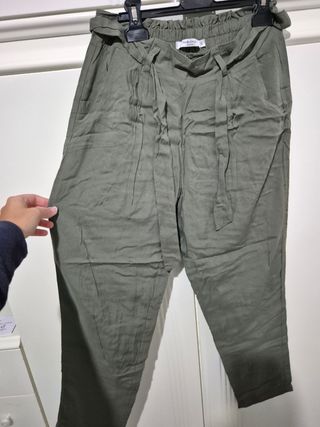 Pantaloni Zara vita alta verde taglia S