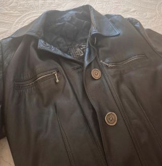 Chaqueta Piel Vintage Negra