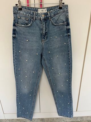 Vaqueros Mango Talla 36 con Perlas