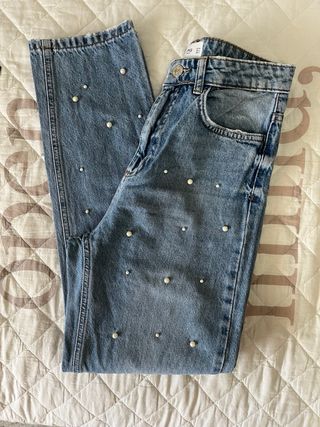 Vaqueros Mango Talla 36 con Perlas