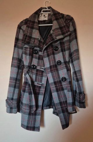 Chaqueta Zara cuadros gris multicolor