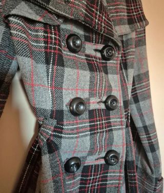 Chaqueta Zara cuadros gris multicolor