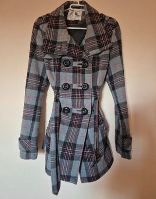 Chaqueta Zara cuadros gris multicolor