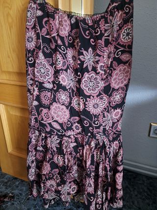 Falda larga estampada floral