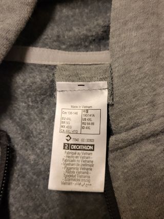 Felpa oversize grigio zip 4XL