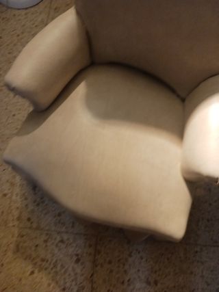 Sillón piel color beige