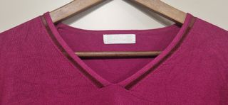 Jersey manga larga cuello pico
