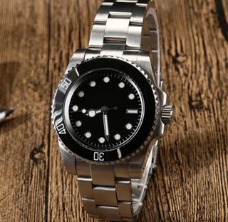 Reloj de pulsera hombre negro y plateado