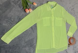 Bershka blusa verde neón óptimo estado 