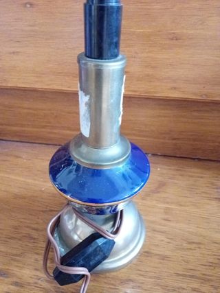 Lampada vintage porcellana blu oro