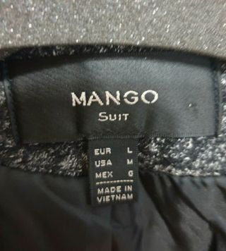 Traje Mango Negro y Gris