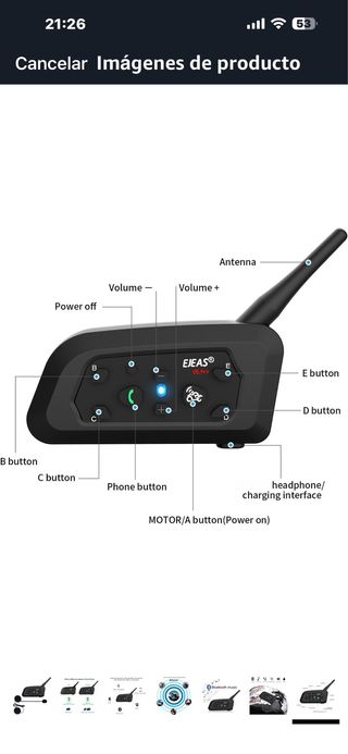Intercomunicador Casco Moto EJEAS V6 Pro