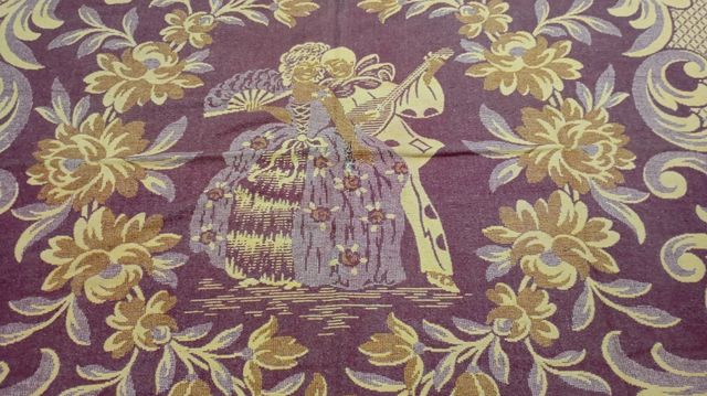 Manta Vintage Diseño Floral y Pareja