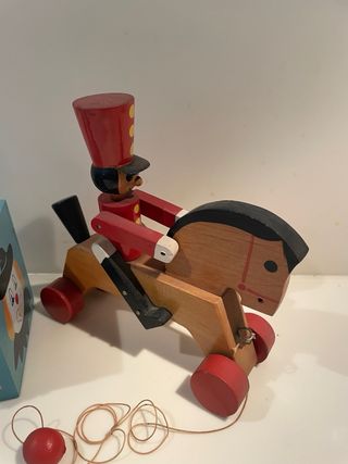 giocattoli di legno vintage cavallo e  clown