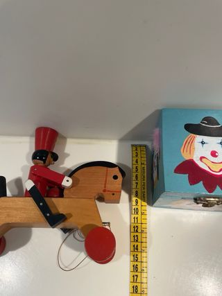 giocattoli di legno vintage cavallo e  clown