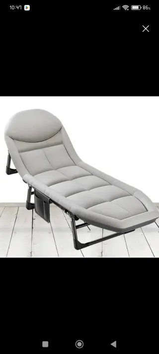 Cama plegable camping gris