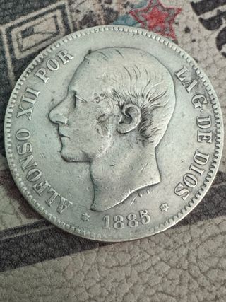 5 Pesetas 1885 *18 *86 